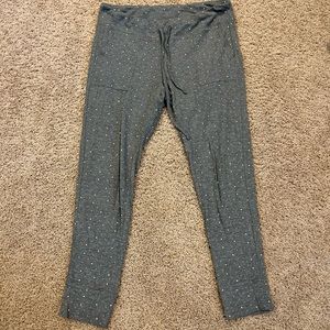 Grey Knit Joggers with blue and white dots